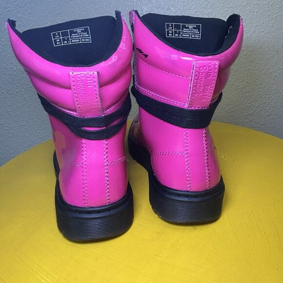 Dr Martens Hot Pink Mix Lamper Boots High Top Women's US 7 Patent Leather Docs - Picture 9 of 16